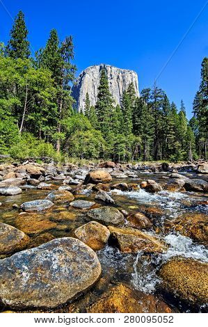 Typical View Of The Yosemite National Park - El Capitan, Tunnel View, Bridalveil Fall, Half Done