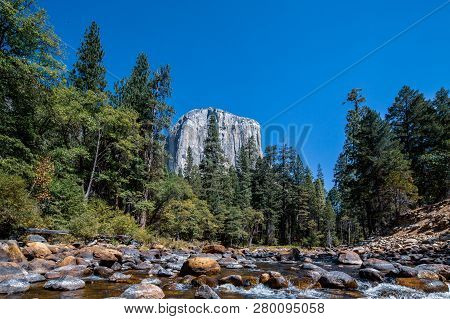 Typical View Of The Yosemite National Park - El Capitan, Tunnel View, Bridalveil Fall, Half Done