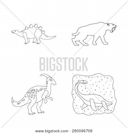Isolated Object Of Animal And Character Sign. Collection Of Animal And Ancient  Stock Symbol For Web