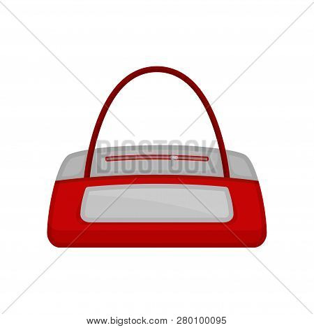 Gym Duffel Bag In Red-white Color. Bag For Carrying Sports Clothes, Accessories And Equipment. Flat 