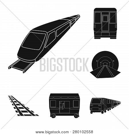 Isolated Object Of Railroad And Train Icon. Collection Of Railroad And Way Stock Vector Illustration