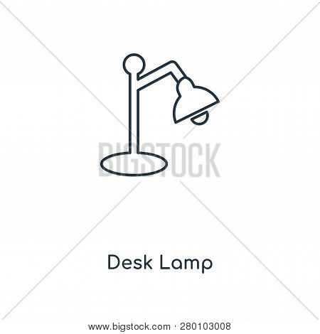 Desk Lamp Icon In Trendy Design Style. Desk Lamp Icon Isolated On White Background. Desk Lamp Vector