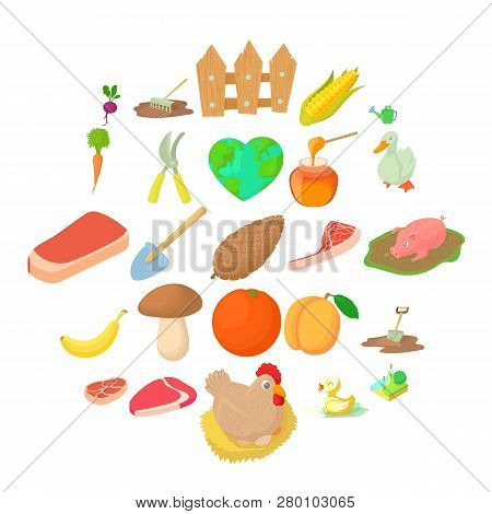 Sylviculture Icons Set. Cartoon Set Of 25 Sylviculture Icons For Web Isolated On White Background