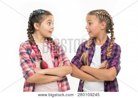 Friendship Support And Trust. Sisterhood Goals. Sisters Together Isolated White Background. Sisterly