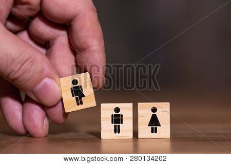 Concept Image Of Three Genders, Male And Female, Undetermined Sex