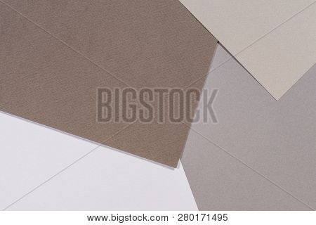 Color Papers Geometry Composition Background With Gray And Brown White Tones