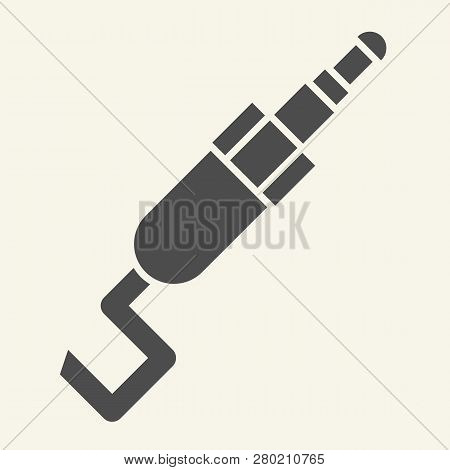 Mini Jack Solid Icon. Cable Connector Vector Illustration Isolated On White. Audio Jack Glyph Style 