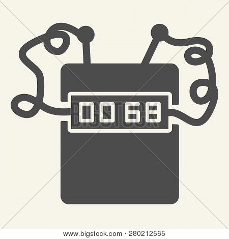 Timer Bomb Solid Icon. Clock Bomb Vector Illustration Isolated On White. Countdown Glyph Style Desig