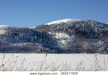 Abant / Bolu / Turkey, Winter Snow Landscape. Travel Concept Photo.