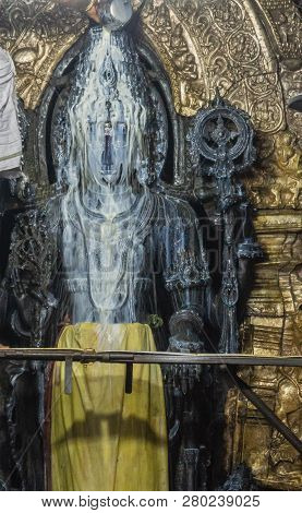Belur, Karnataka, India - November 2, 2013: Chennakeshava Temple. Main Sanctuary Before The Start Of