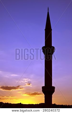 Minaret Of The Mosque During Sunset, Turkey