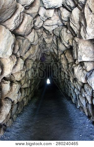 Tunnel In Old Hittite Capital Hattusa, Turkey