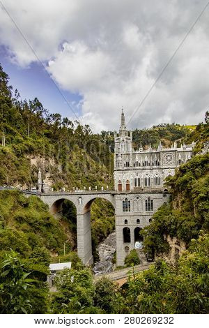Ipiales, Colombia, Dec 11, 2017 -  Las Lajas Sanctuary Was Built In The 18th Century