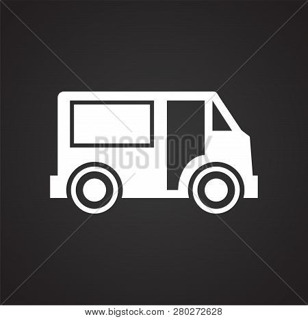 Truck Icon On Black Background For Graphic And Web Design, Modern Simple Vector Sign. Internet Conce
