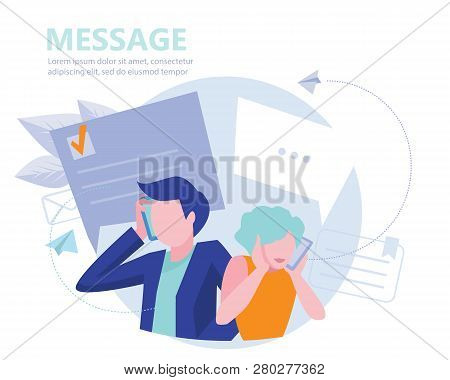 Message. Business People Concept