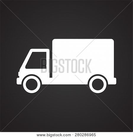 Automobile Icon On Black Background For Graphic And Web Design, Modern Simple Vector Sign. Internet 