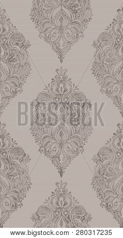 Rococo Pattern Texture Vector. Floral Ornament Decoration. Royal Ements. Victorian Engraved Retro De