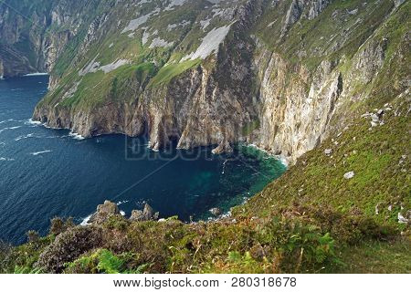 The Slieve League Cliffs In The West Of The Irish County Donegal On The Atlantic Ocean Are With 601 