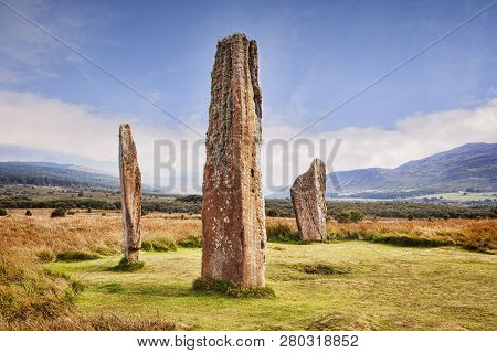 Machrie Moor 2 Stone Circle, A 4000 Year Old Megalithic Monument On The Island Of Arran, North Ayrsh