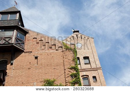 The Best Travel Destination. Brick Castle Architecture With Tower. Radomysl Castle Building. Old Cas