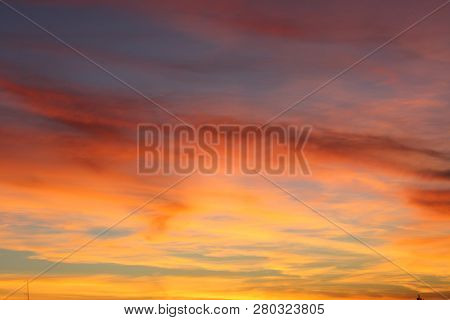 Evening, Sunset Sky Looks Like Something Burning