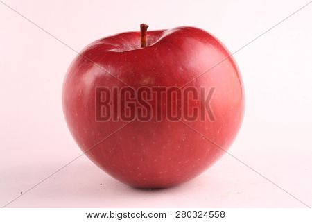 Close Up Photo Of Red Apple On White Background
