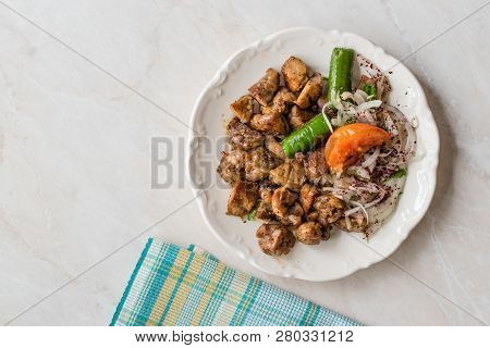 Turkish Traditional Offal Food Uykuluk Made With Animals Gland, Pancreas Or Rib Cage.