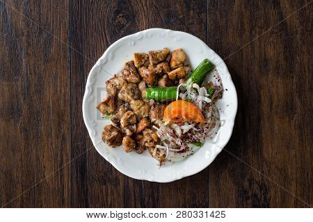 Turkish Traditional Offal Food Uykuluk Made With Animals Gland, Pancreas Or Rib Cage.