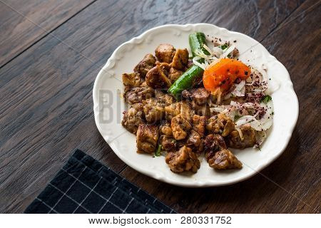 Turkish Traditional Offal Food Uykuluk Made With Animals Gland, Pancreas Or Rib Cage.