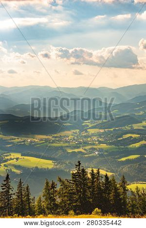 View From Shockl Mountain In Graz. Tourist Spot In Graz