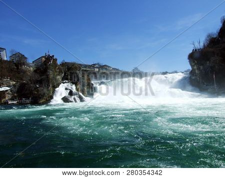 The Rhine Falls Or Rheinfall Waterfall, Neuhausen Am Rheinfall - Canton Of Schaffhausen, Switzerland