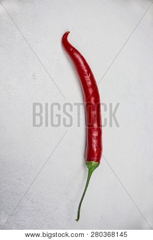 Red Pepper Red Peppers On A White Background, Isolate, One Beautiful Pepper, Background, Copyice