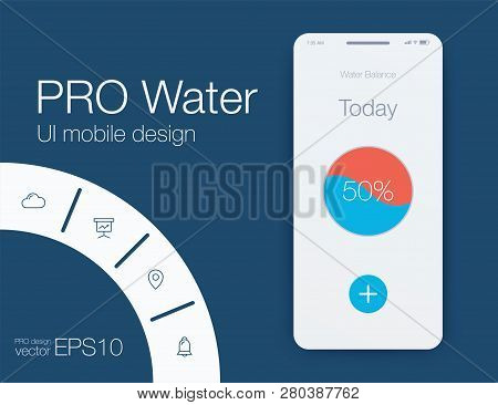 Mobile Phone Application For Analytics. Stock Vector