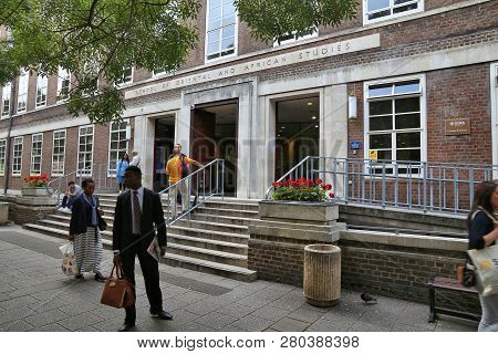 London, Uk - July 6, 2016: People Visit Soas Building At University Of London, Uk. The School Of Ori