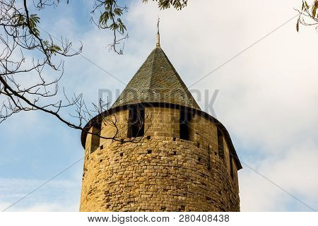 Carcassonne Is A Fortified Medieval Citadel Located In The French City Of Carcassonne.