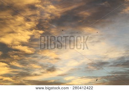 Colors And Lights Of The Sun Reise On The Sky