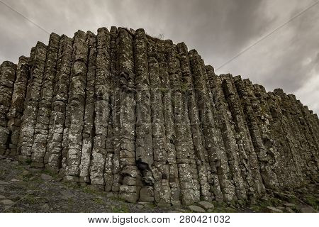 Basalt Columns At Giants Causeway In Northern Ireland