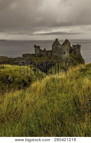 Dunluce Castle Near Bushmills And The Giants Causeway In Northern Ireland