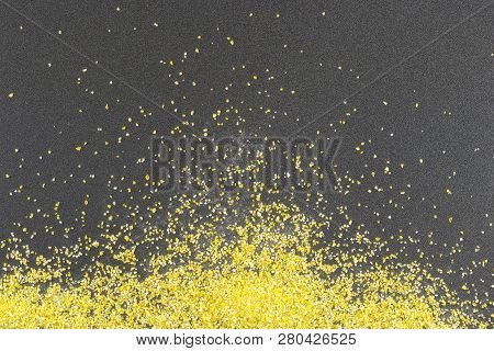 Polenta Grits On A Gray Background / Background Photo Corn Grits On A Black Background
