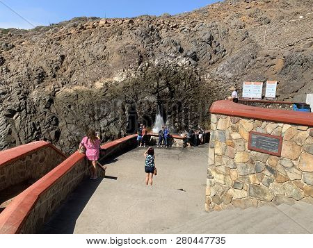 Ensenada, Mexico - Oct 25: La  Bufadora Blowhole In Ensenada, Mexico, As Seen On Oct 25, 2018. It Is