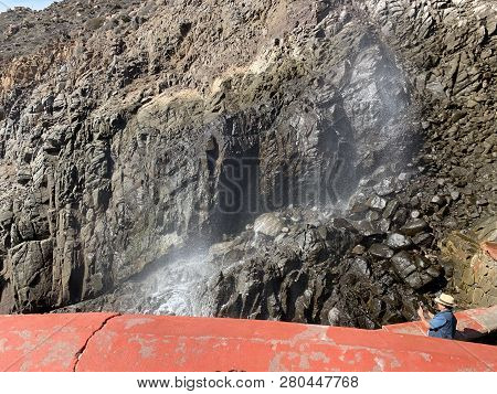 Ensenada, Mexico - Oct 25: La  Bufadora Blowhole In Ensenada, Mexico, As Seen On Oct 25, 2018. It Is