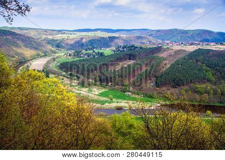 Valley Of Berounka River In Czech Republic