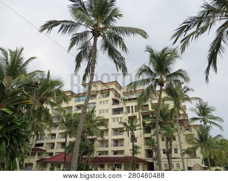 Anyer, Indonesia - June 26, 2018: Marbella Anyer Hotel, A Spanish-style Building Overlooking The Jav