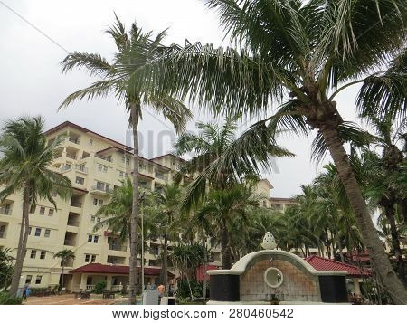 Anyer, Indonesia - June 26, 2018: Marbella Anyer Hotel, A Spanish-style Building Overlooking The Jav