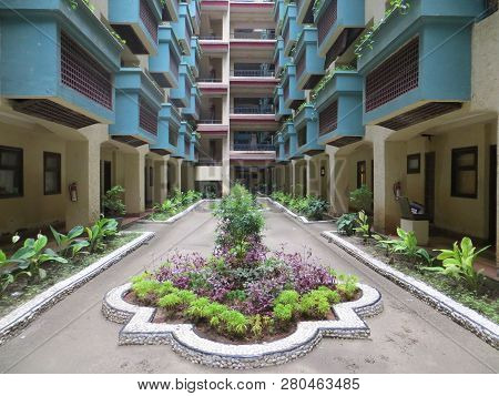 Anyer, Indonesia - June 26, 2018: The Exterior Of Marbella Anyer Hotel, A Spanish-style Building Ove