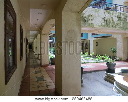 Anyer, Indonesia - June 26, 2018: The Exterior Of Marbella Anyer Hotel, A Spanish-style Building Ove