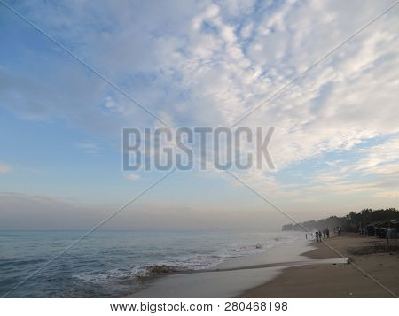 Anyer, Indonesia - June 27, 2018: The Seascape Of Sambolo Beach Anyer.