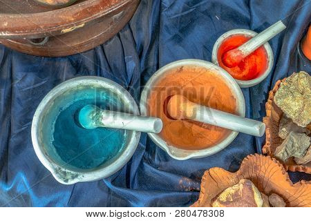 Thai Painting Used Water Color From Dust Color There Made From Stone Copper And Other Matterial
