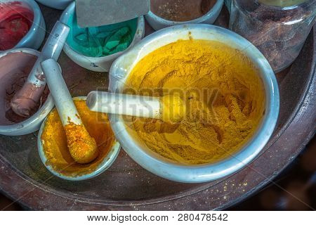 Thai Painting Used Water Color From Dust Color There Made From Stone Copper And Other Matterial