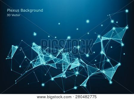 Abstract Technology Background. Network Connection Structure. Science Background. Big Data Digital B